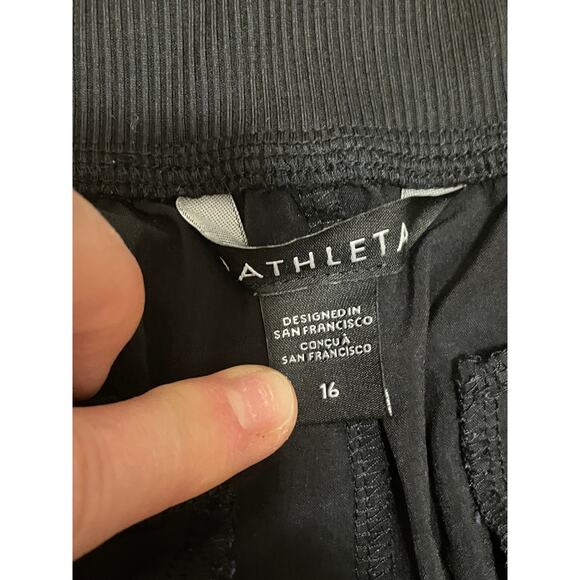 Athleta Pull On Lightweight Brooklyn Ankle Pant Black Packable Travel Women's 16 - Picture 2 of 6